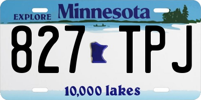 MN license plate 827TPJ