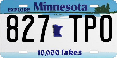 MN license plate 827TPO