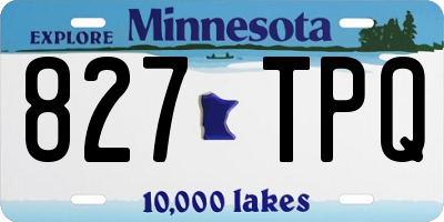 MN license plate 827TPQ