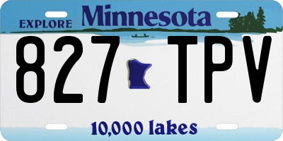 MN license plate 827TPV