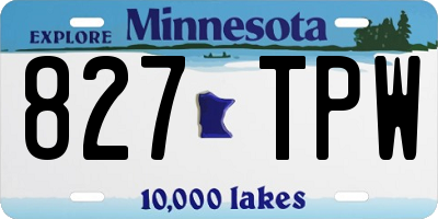 MN license plate 827TPW