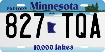 MN license plate 827TQA