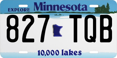 MN license plate 827TQB