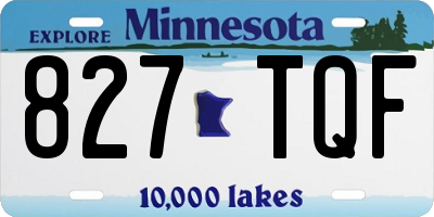 MN license plate 827TQF