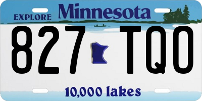 MN license plate 827TQO