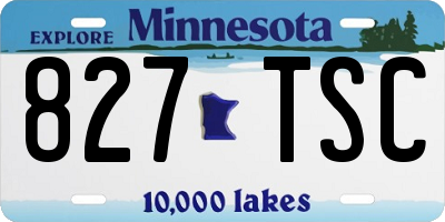 MN license plate 827TSC