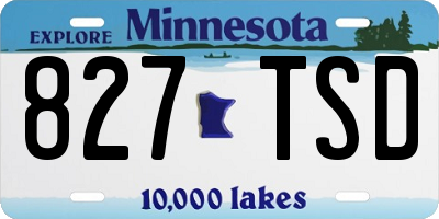 MN license plate 827TSD