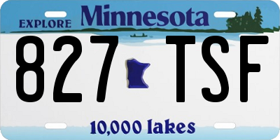 MN license plate 827TSF