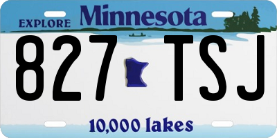 MN license plate 827TSJ
