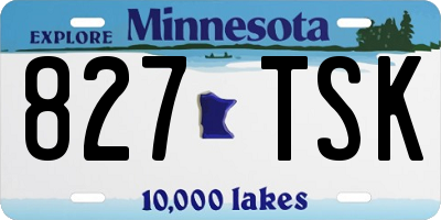 MN license plate 827TSK