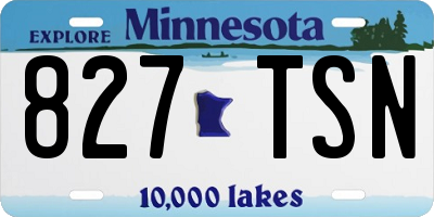 MN license plate 827TSN