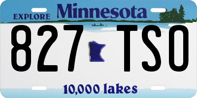 MN license plate 827TSO