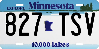MN license plate 827TSV