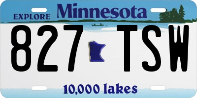 MN license plate 827TSW