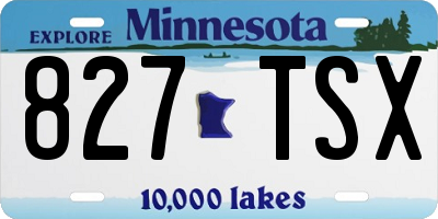 MN license plate 827TSX
