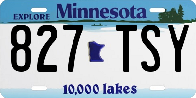 MN license plate 827TSY