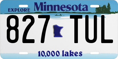 MN license plate 827TUL