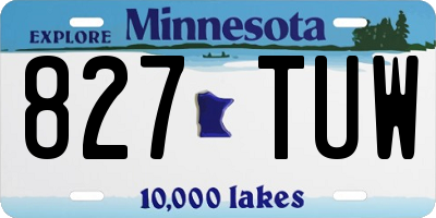 MN license plate 827TUW