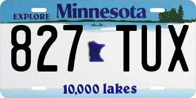 MN license plate 827TUX