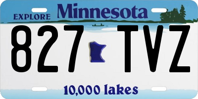 MN license plate 827TVZ