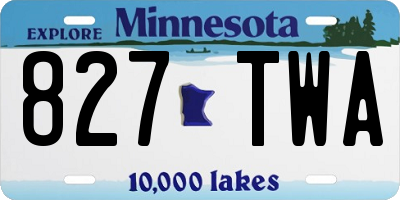 MN license plate 827TWA