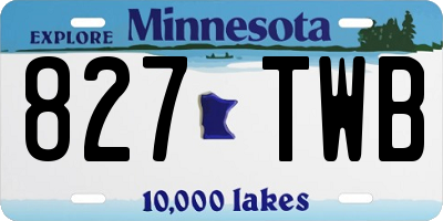 MN license plate 827TWB