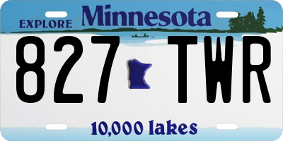 MN license plate 827TWR