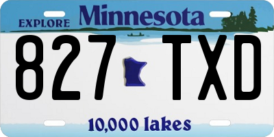 MN license plate 827TXD