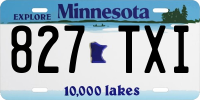 MN license plate 827TXI