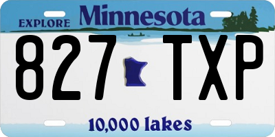 MN license plate 827TXP