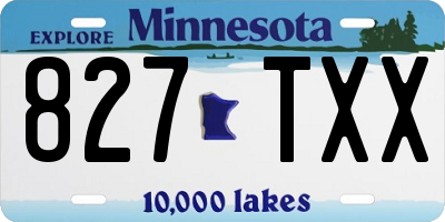 MN license plate 827TXX
