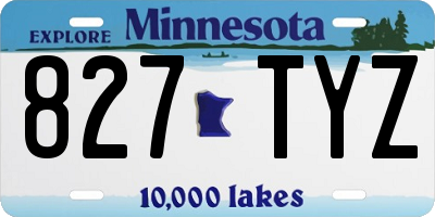 MN license plate 827TYZ