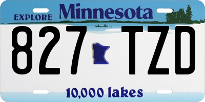 MN license plate 827TZD