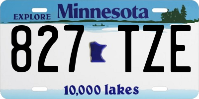 MN license plate 827TZE