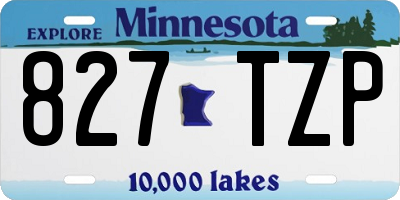 MN license plate 827TZP