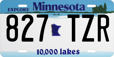 MN license plate 827TZR