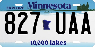MN license plate 827UAA
