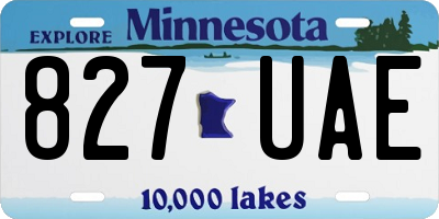 MN license plate 827UAE