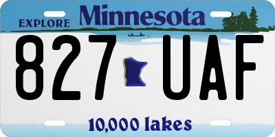 MN license plate 827UAF