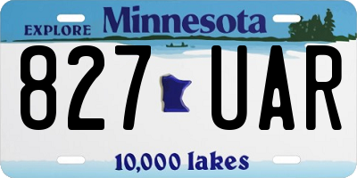 MN license plate 827UAR