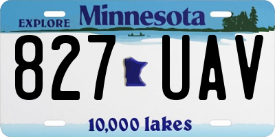 MN license plate 827UAV