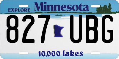 MN license plate 827UBG