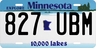 MN license plate 827UBM