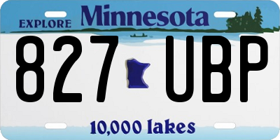 MN license plate 827UBP