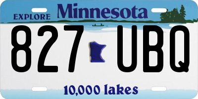 MN license plate 827UBQ