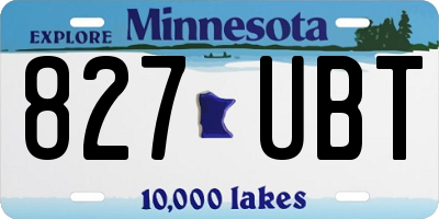 MN license plate 827UBT