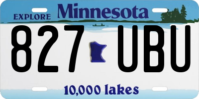 MN license plate 827UBU