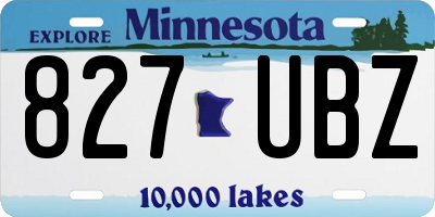 MN license plate 827UBZ
