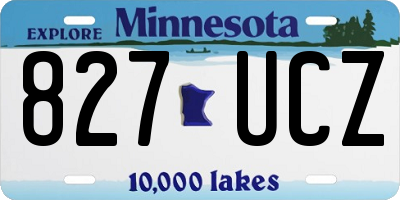 MN license plate 827UCZ