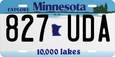 MN license plate 827UDA